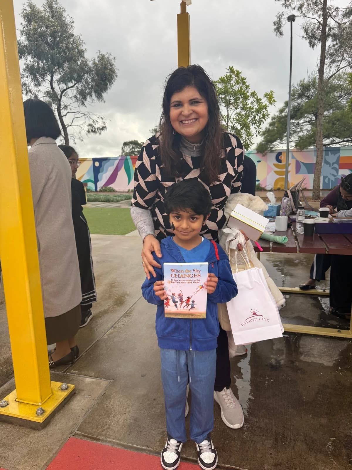 A community moment with the book